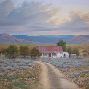 Karoo Sunset with Farmhouse