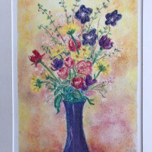 Bouquet in purple vase