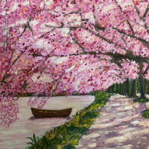 Brian’s Boat amongst the Cherry Blossoms