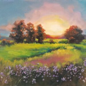 Sunset and Wildflowers