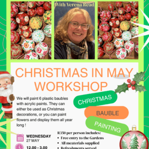27 May 12:00 -15:00 Painting Christmas Baubels