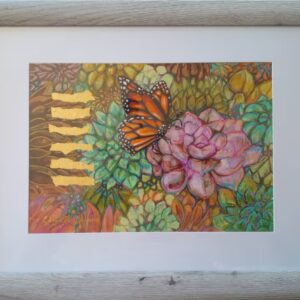 Butterfly with Succulents