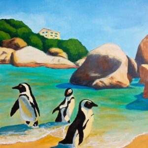 Penguins at the beach