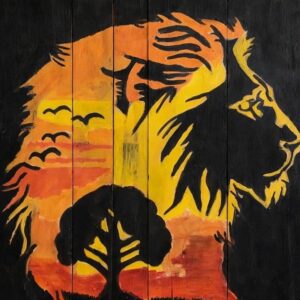 African Spirit Lion Sunset