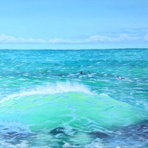 Breaking Wave with Dolphins