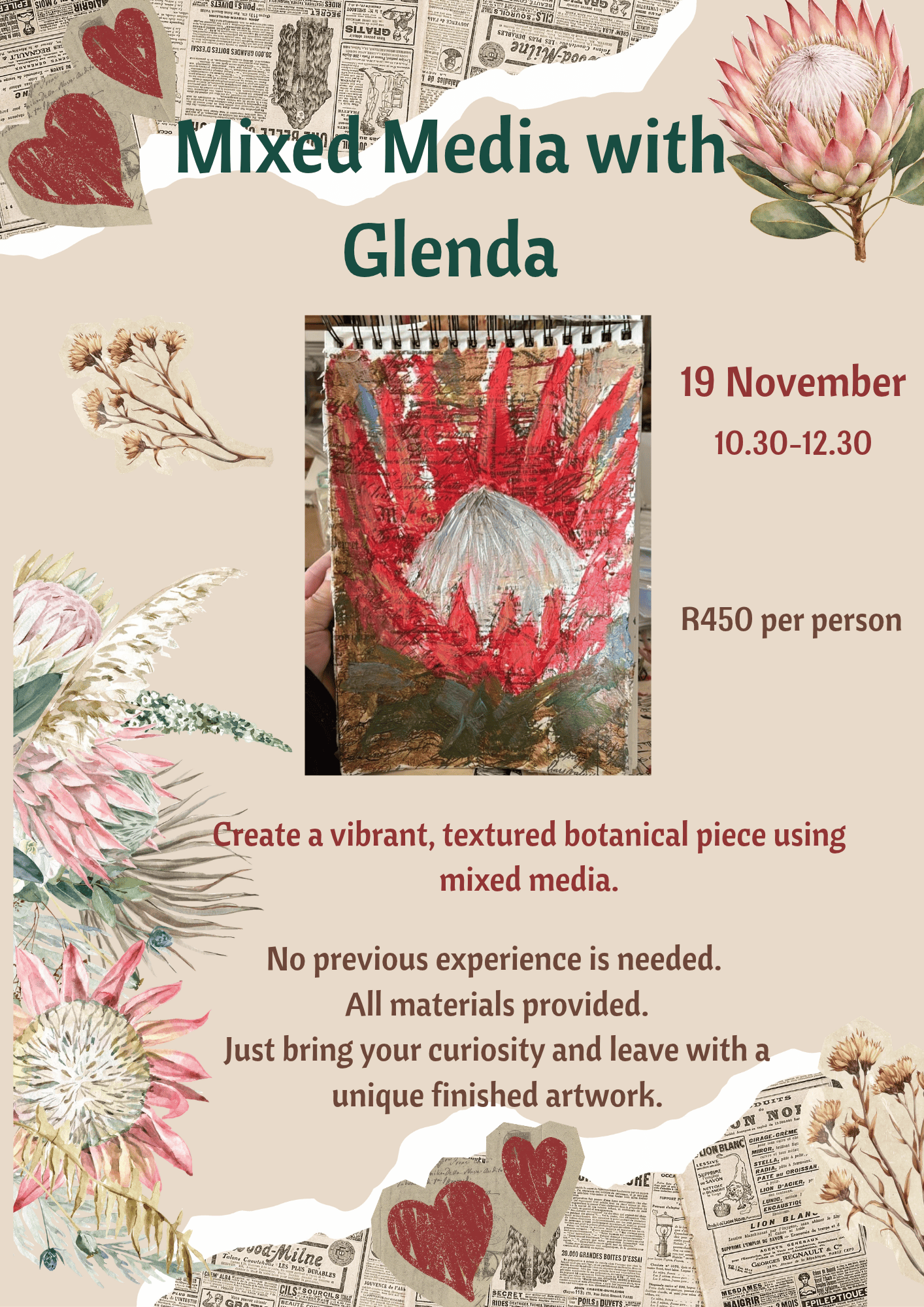 November 19, Mixed Media Botanical Workshop