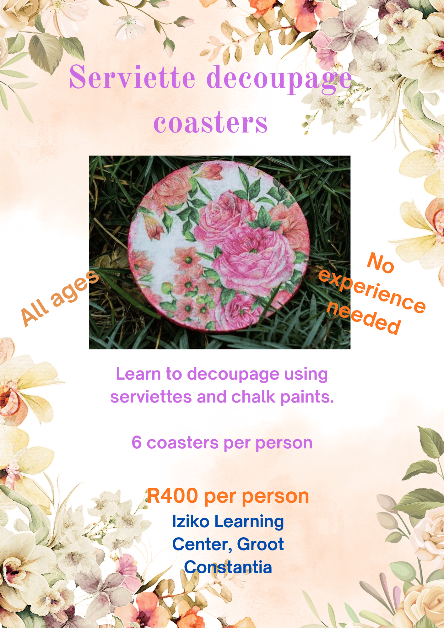 November 28, Serviette Decoupage Coasters